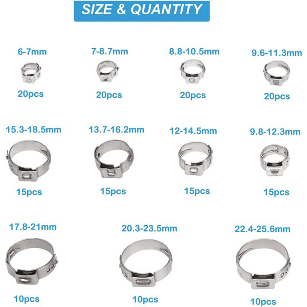 Набор из 170 шт. одинарных хом – обзор и цена Hose Clamp Assorted