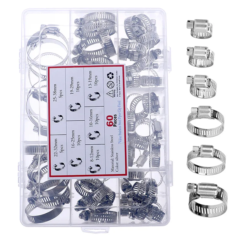 Набор из 60 регулируемых зажим – обзор и цена Hose Clamp Assorted